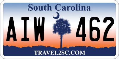 SC license plate AIW462