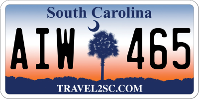 SC license plate AIW465