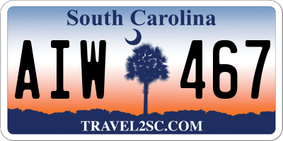 SC license plate AIW467