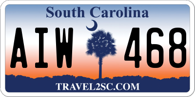 SC license plate AIW468
