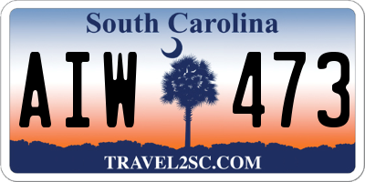 SC license plate AIW473