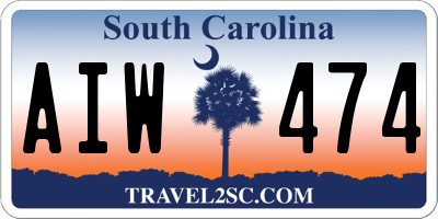 SC license plate AIW474