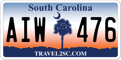 SC license plate AIW476