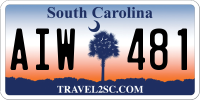 SC license plate AIW481