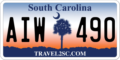 SC license plate AIW490