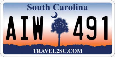SC license plate AIW491