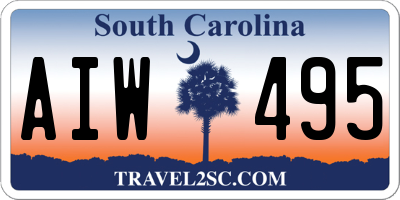 SC license plate AIW495