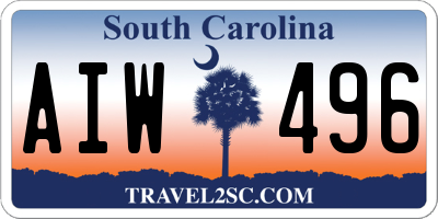 SC license plate AIW496