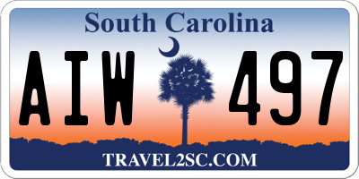 SC license plate AIW497