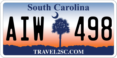 SC license plate AIW498