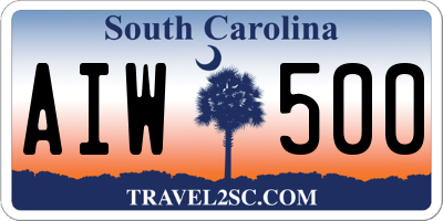 SC license plate AIW500