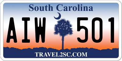 SC license plate AIW501