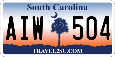 SC license plate AIW504