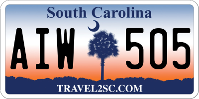 SC license plate AIW505