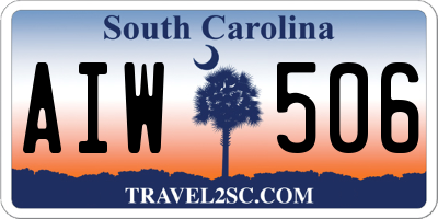 SC license plate AIW506