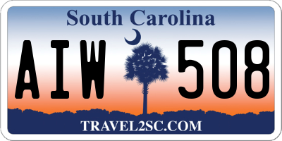 SC license plate AIW508