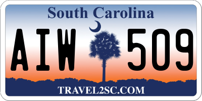 SC license plate AIW509