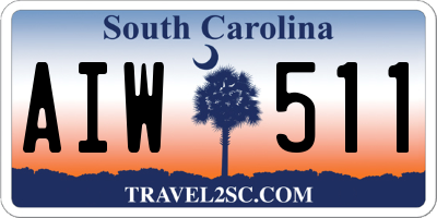 SC license plate AIW511