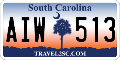 SC license plate AIW513