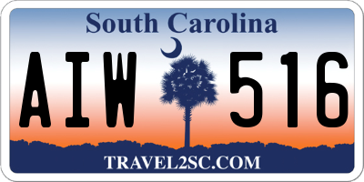 SC license plate AIW516