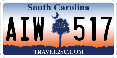 SC license plate AIW517