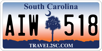 SC license plate AIW518