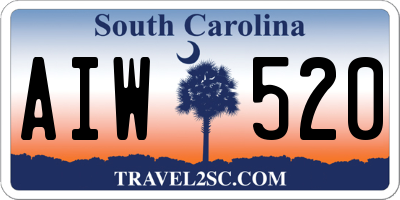 SC license plate AIW520
