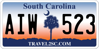 SC license plate AIW523