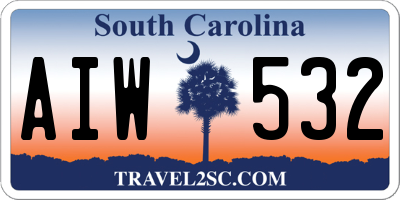 SC license plate AIW532