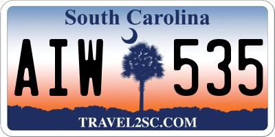 SC license plate AIW535