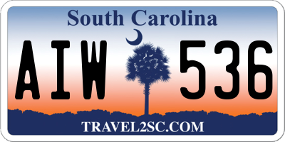 SC license plate AIW536