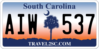 SC license plate AIW537