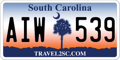 SC license plate AIW539
