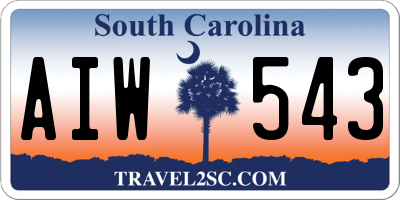 SC license plate AIW543