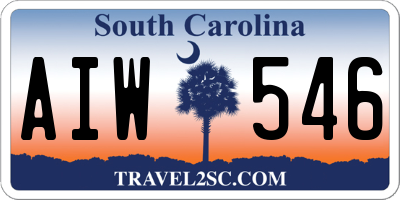 SC license plate AIW546