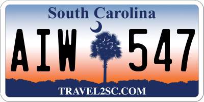 SC license plate AIW547