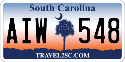 SC license plate AIW548