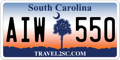 SC license plate AIW550