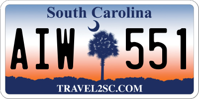 SC license plate AIW551