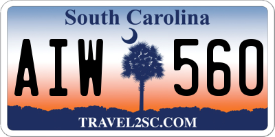 SC license plate AIW560