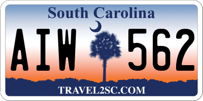SC license plate AIW562