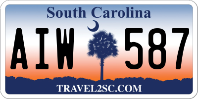 SC license plate AIW587