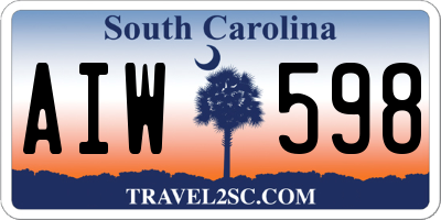 SC license plate AIW598