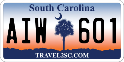 SC license plate AIW601