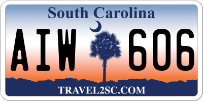 SC license plate AIW606