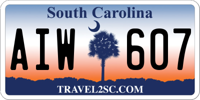 SC license plate AIW607