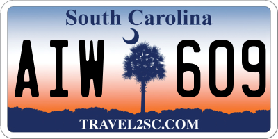 SC license plate AIW609