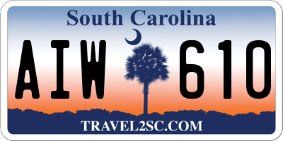 SC license plate AIW610