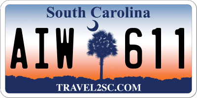 SC license plate AIW611