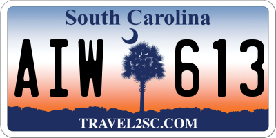 SC license plate AIW613